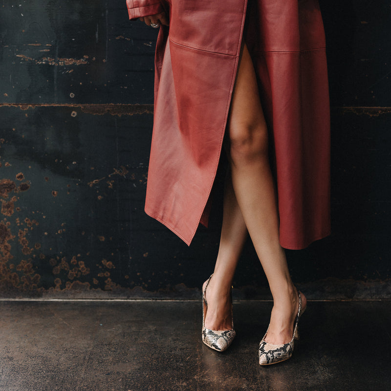 Women's animal print stilettos heeled and comfortable 8cm midi heels