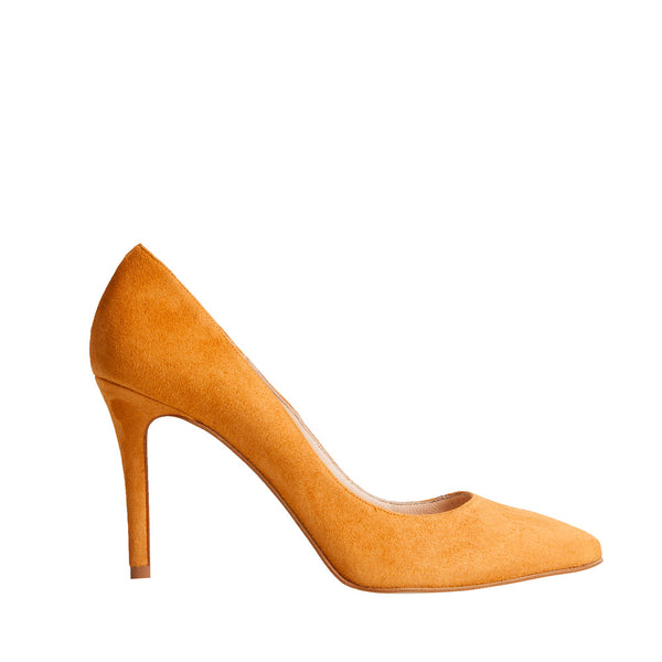 Very comfortable and elegant stilettos for weddings, baptisms and communions in brown suede.