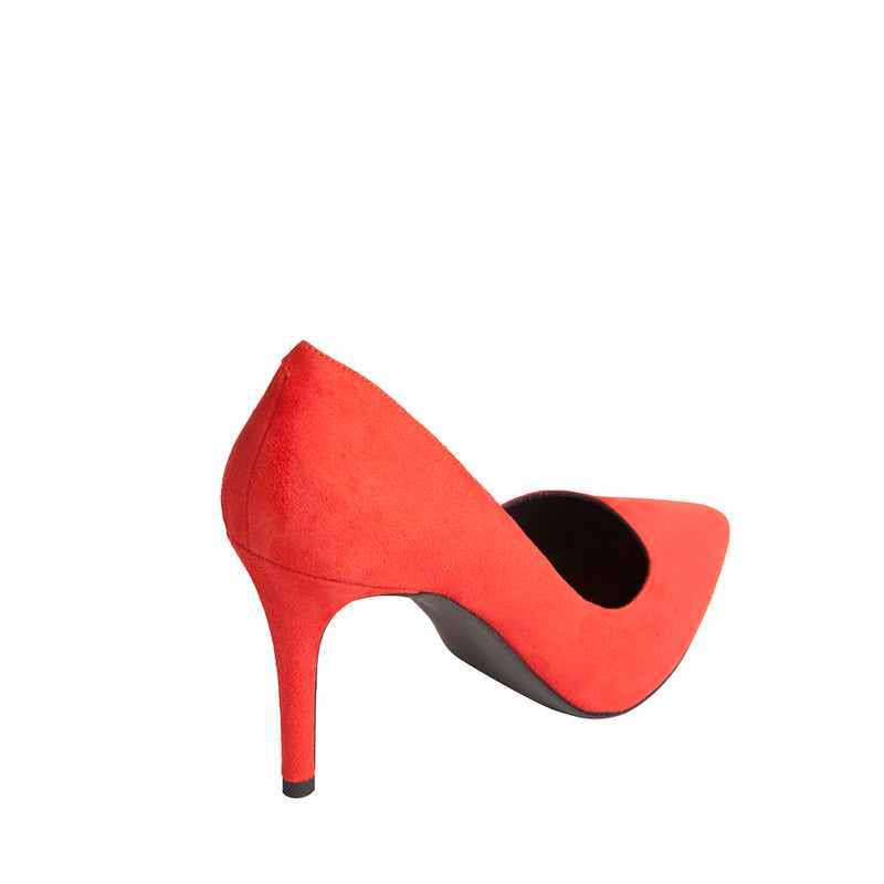 Stilettos for the ideal guest, very comfortable and elegant in red suede.