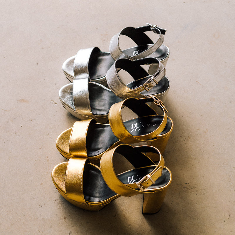 Gold wedding sandals