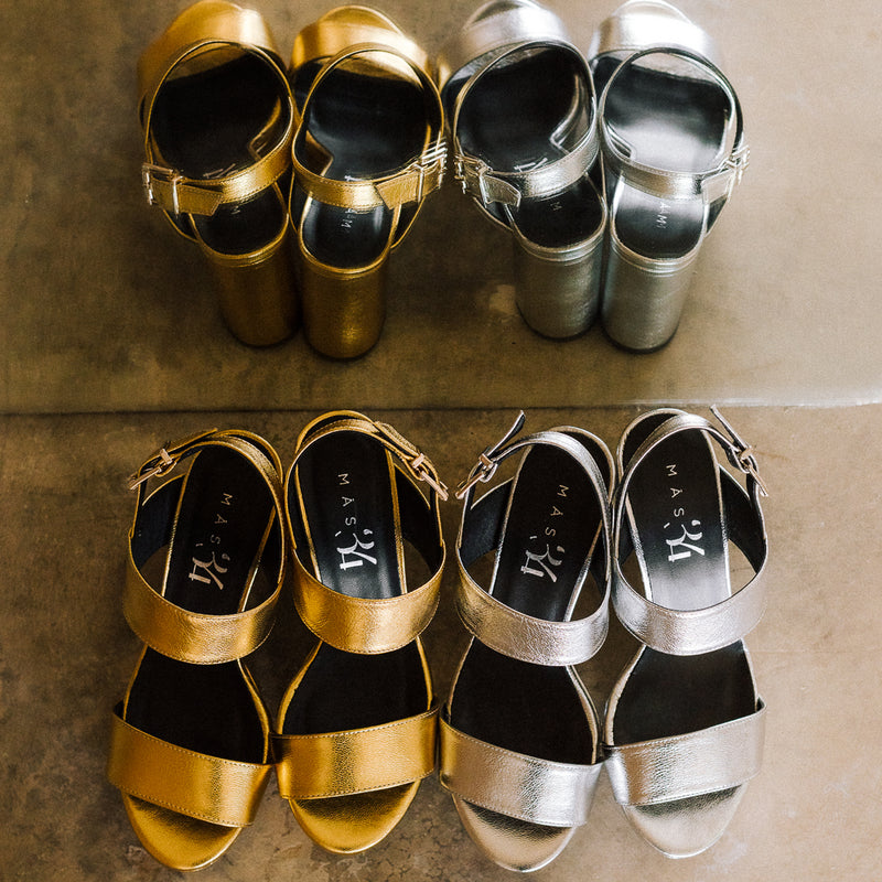 Silver party sandals