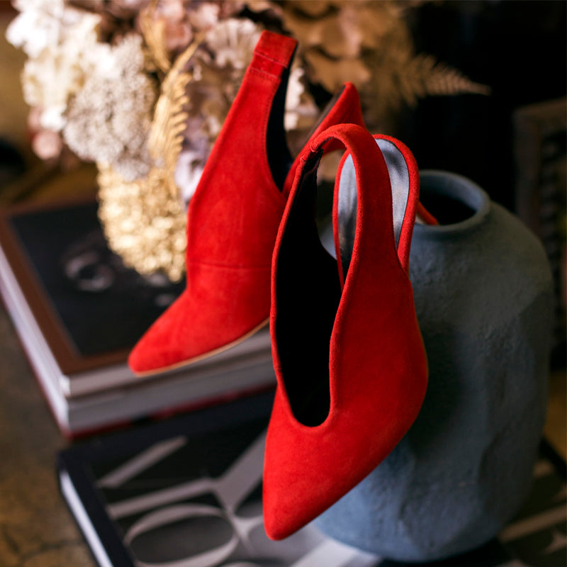 Stylish and comfortable red heels