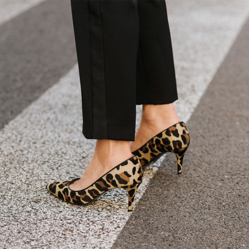 Women's comfortable stiletto in animal print leopard heel 6cm