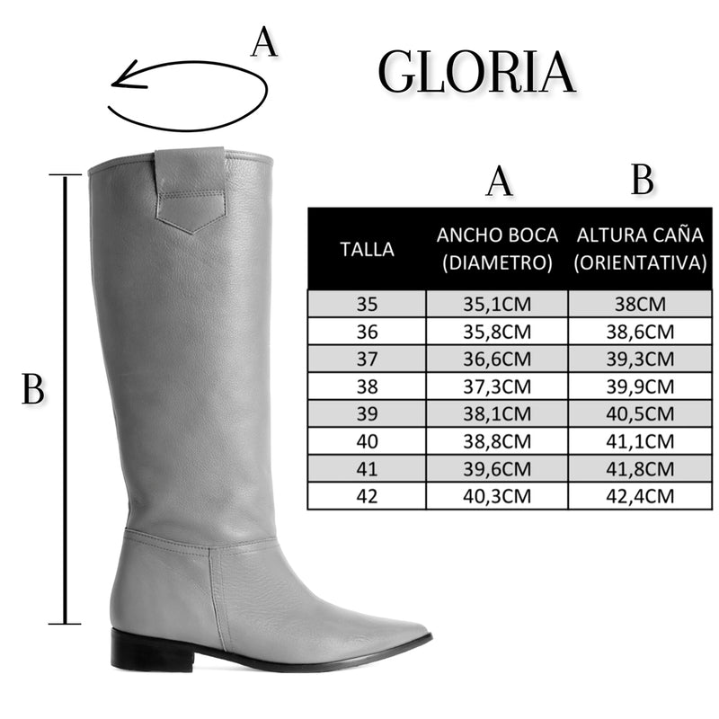 Gloria boot size table